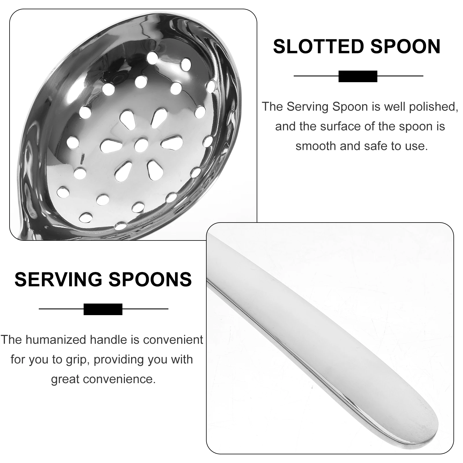 

Stainless Steel Serving Soup Ladle Utensil Ergonomic Handle Buffet Restaurant Use Smooth Polished Strainer Spoon Soup Ladle