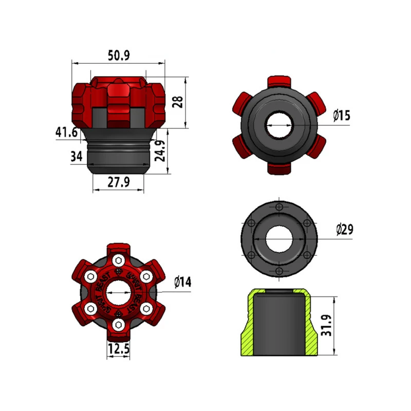 Motorcycle Axle Cover Front Fork Slider Resistance Cup Universal For Axle Diameter Less Than 15mm