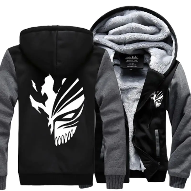 

Anime Bleach Men's Thickened Winter Sweatshirt 2024 round Neck Pullover Soft Comfortable Casual Streetwear for Youth