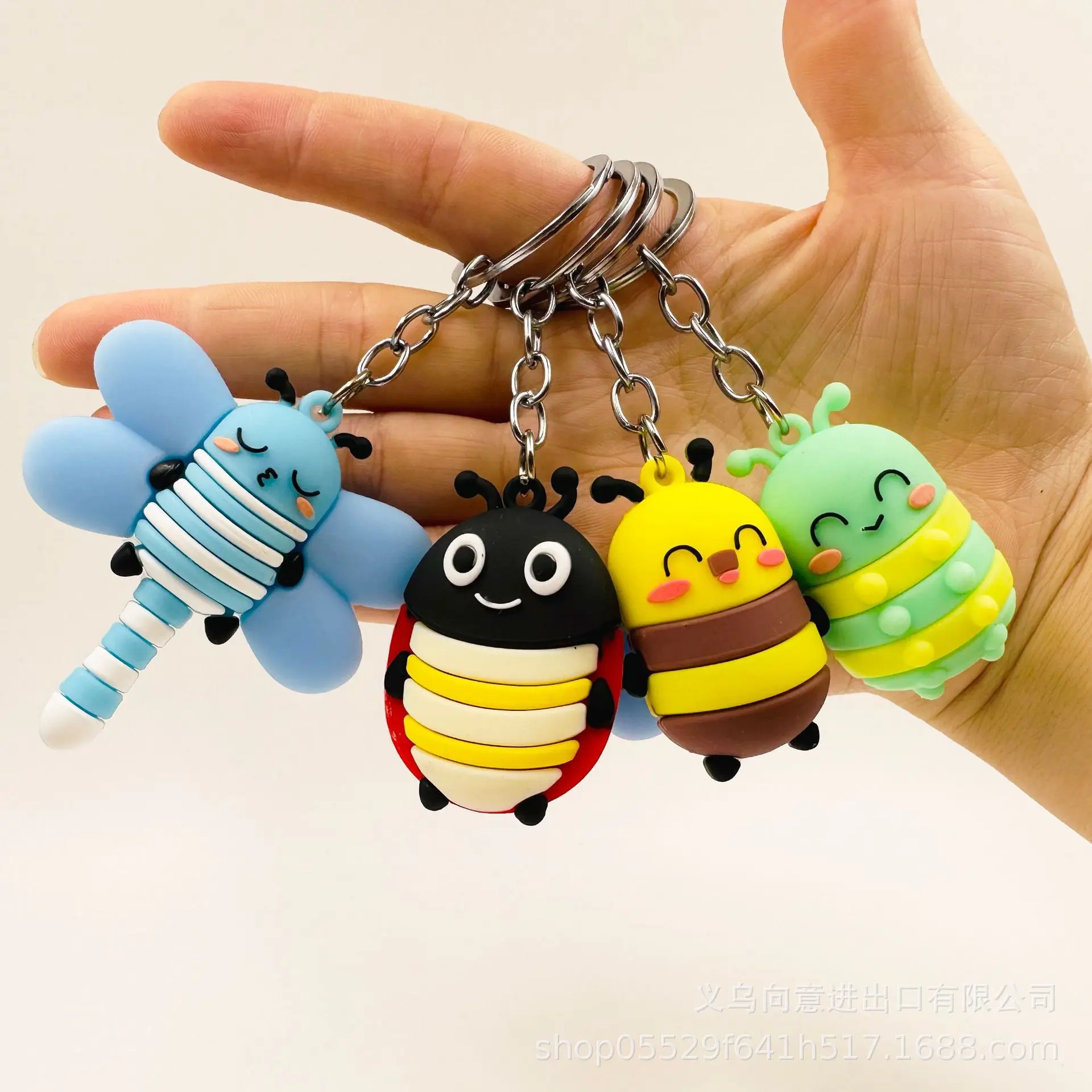 New Insect Keychain Pendant Cartoon Dragonfly Small Bee Soft Plastic Doll Creative Hanging Bag Pendant Gift