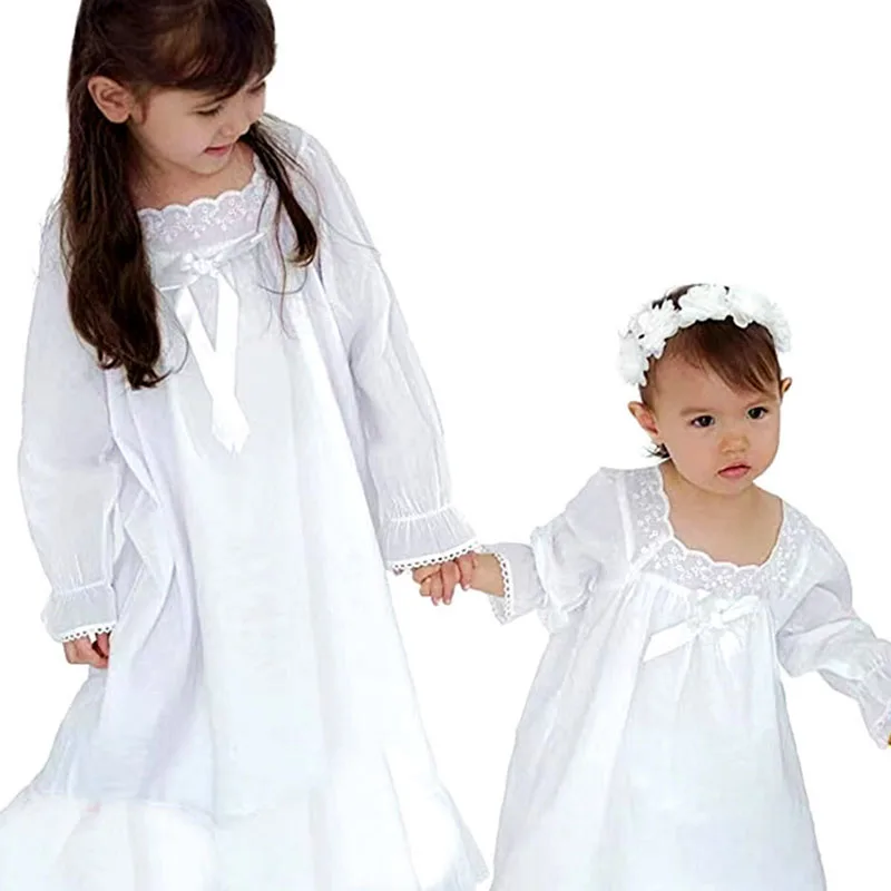 

Girls Pajama Dress Long Sleeve Children Princess Nightdress Pijamas Vestidos Nightgown Night Wear for Kids Girl clothes