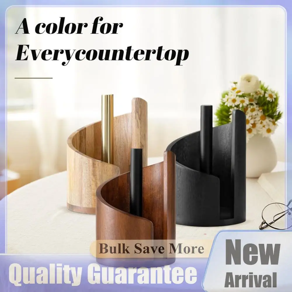 

Wooden Mountain Toilet Roll Holder Toilet Paper Dispenser Paper Towel Roll Holder Rack with Base Home Office Bathroom Kitchen