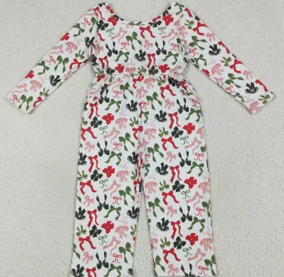 

Комбинезоны для маленьких девочек, рождественские красочные комбинезоны с бантиками и карманами, эксклюзивный комбинезон для девочек