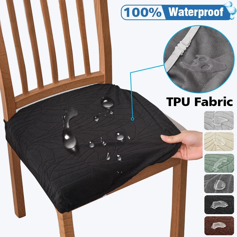 

Waterproof Jacquard Dining Room Chair Covers Stretch Kitchen Slipcovers Removable Washable Protector for Room, Hotel, Ceremony