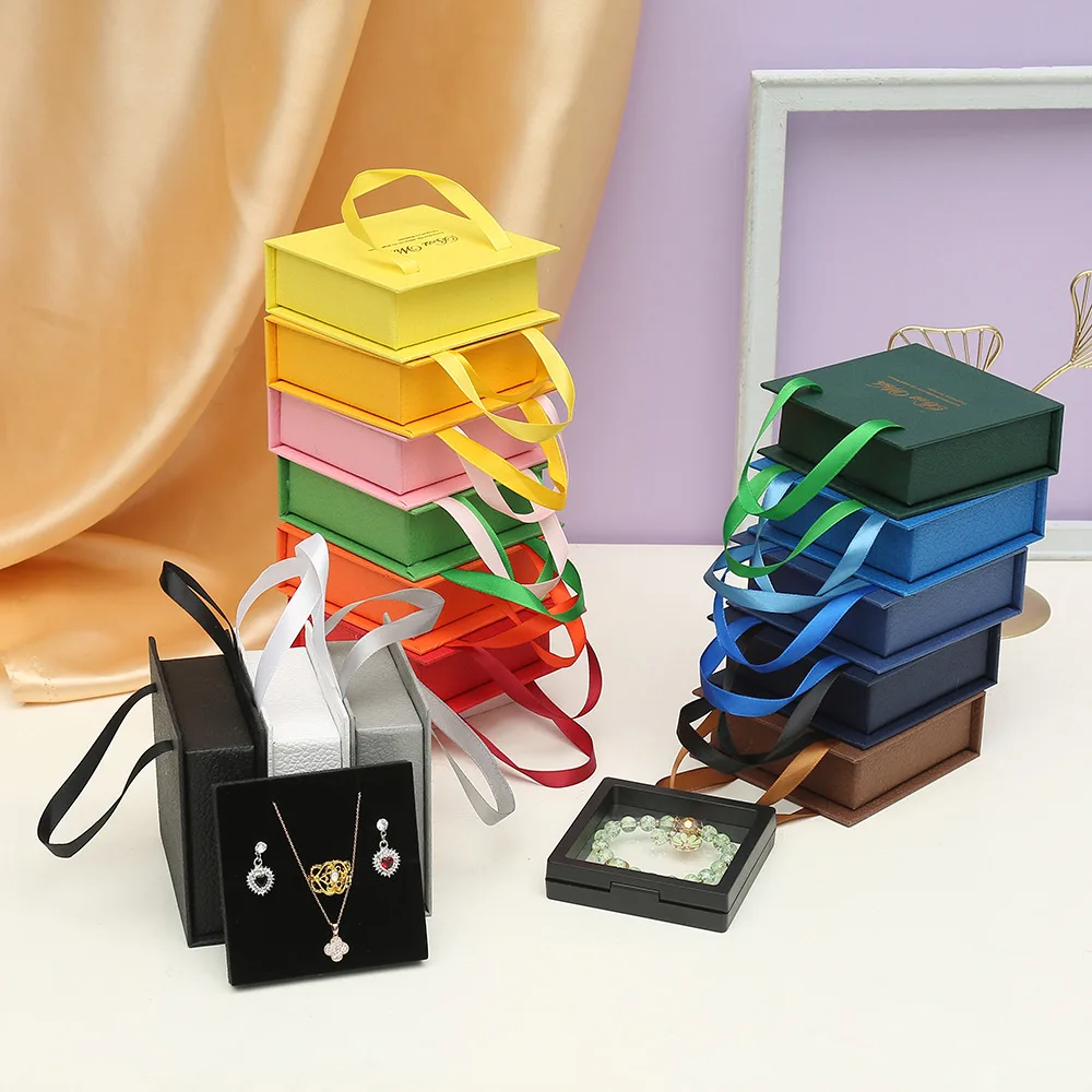 غطاء الوجه صندوق مجوهرات خاتم سوار قلادة أقراط تخزين عرض هدية صندوق الراقية صندوق تغليف المجوهرات الورقية Joyero