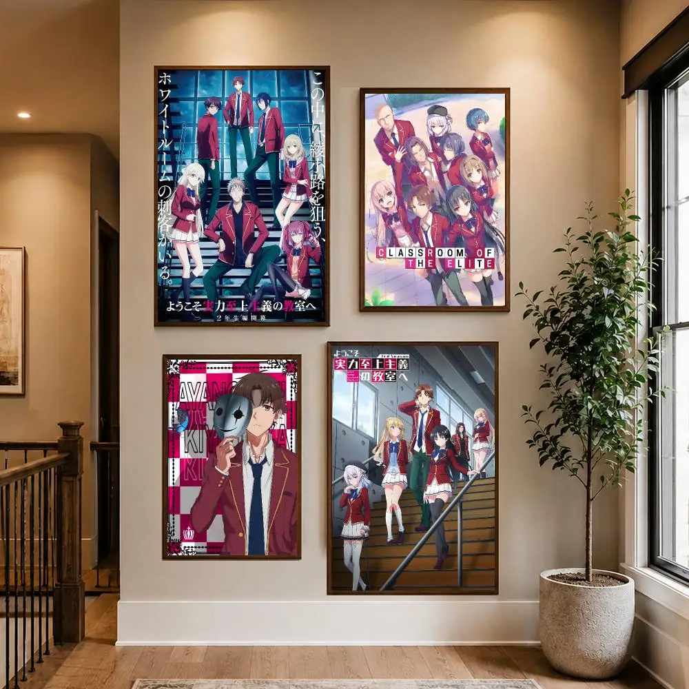 School Anime Classroom of the Elite HD Waterproof PP Self-Adhesive Removable Wall Art Poster Bedroom Cafe Gym Home Decor Gift