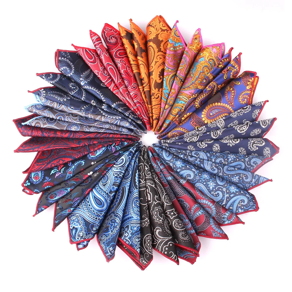 Pañuelo cuadrado de bolsillo para hombre, pañuelos florales, traje informal, toallas para fiesta, 25 cm x 25 cm