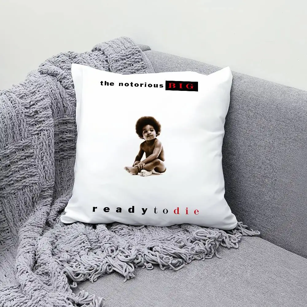The Notorious B-B.I.G Ready To Die 30x30cm 45x45cm Pillow Case Decor Protective Covers Comfortable Soft For Sofa Living Room Hom