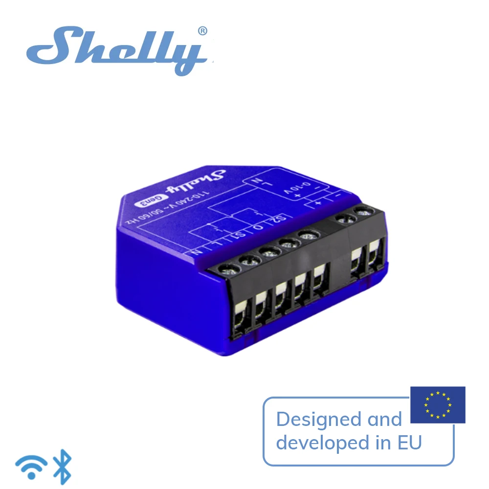 Shelly Dimmer 0/1-10V PM Gen3 Wi-Fi Bluetooth Operated Smart Dimming Controller With Power Measurement Precise energy consumptio