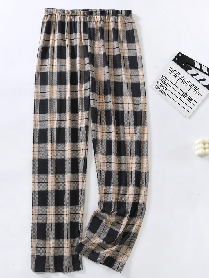 Extra Large Size Stylish Pajama Pants for Men, Spring and Autumn, Plus Size, Oversized, Casual Long Pants, Thin Style, Home Wear Pants, image 25