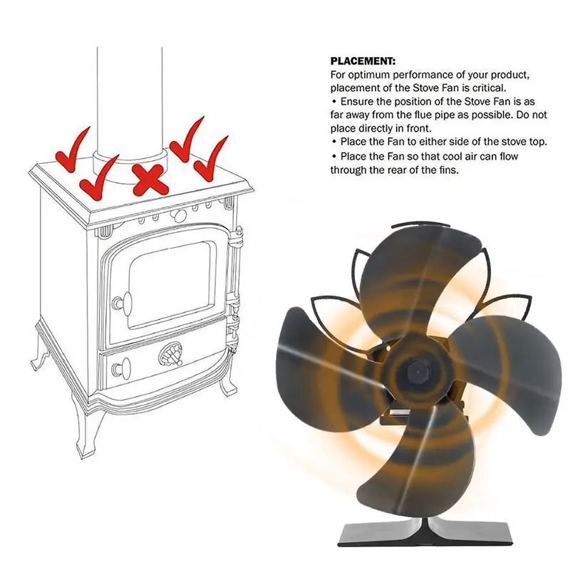 Open Haard Ventilator Warmte Aangedreven Mini Kachel Ventilator Stille Log Brander Efficiënte Warmteverdeling Roterende Eco Ventilator Home Open Haard Decor