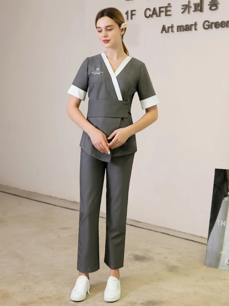 Customized DIY LOGO Technician Work Clothes Female New High-end Beauty Salon SPA Uniforms Health Club Workwear Nurse Overalls
