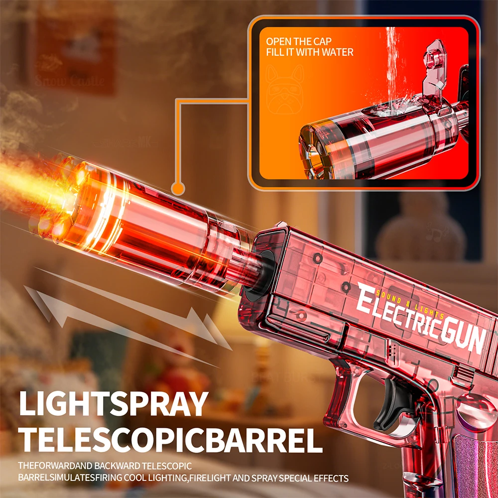 HUIQIBAO مسدس كهربائي لعبة الدخان بندقية الرماية مع ألعاب خفيفة لعبة الوالدين التفاعلية للأطفال هدية عيد ميلاد الكبار