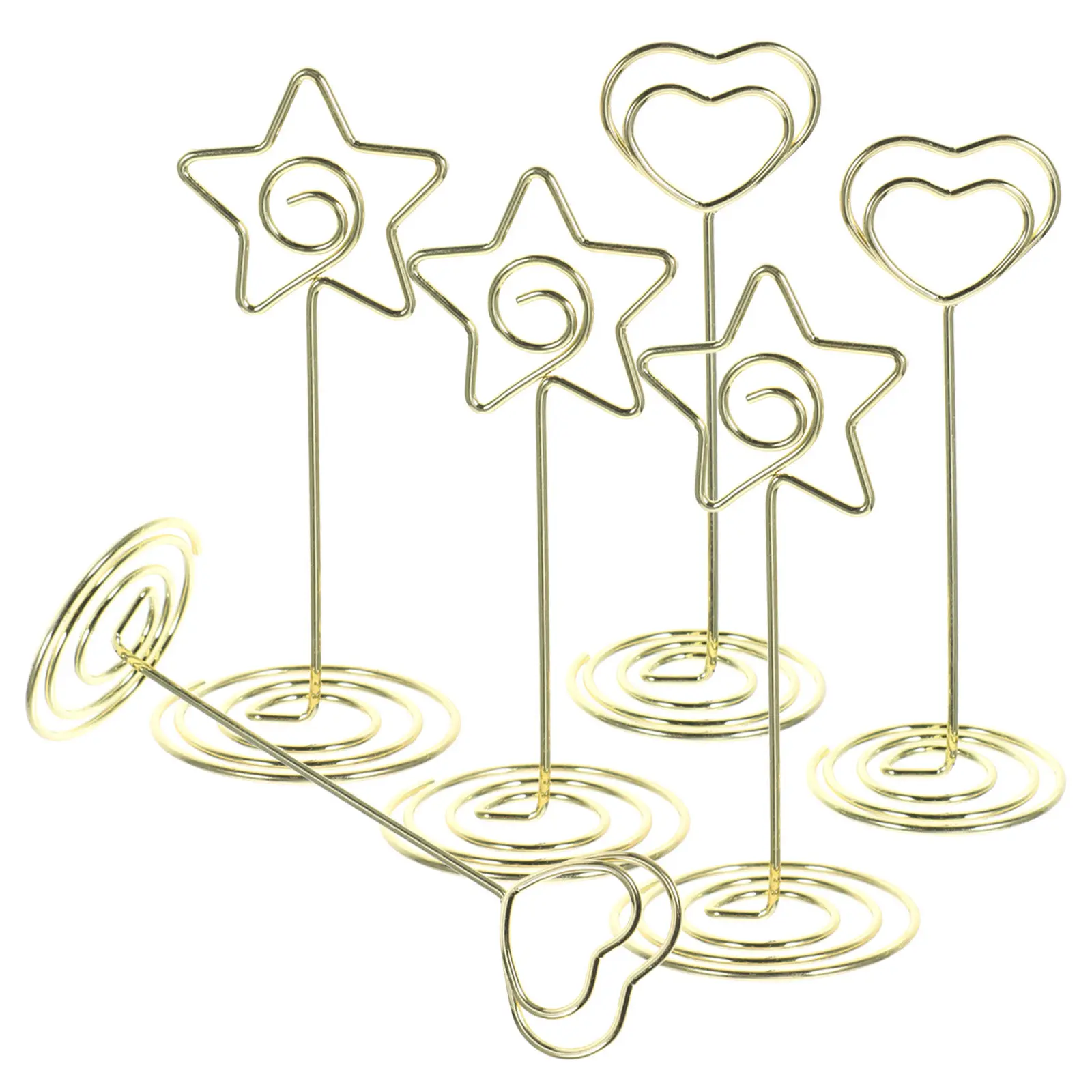 6Pcs Heart Shaped Card Holders Table Number Clips Photo Display Memo Clip Stand Wedding Table Sign Holder for Restaurant Menu