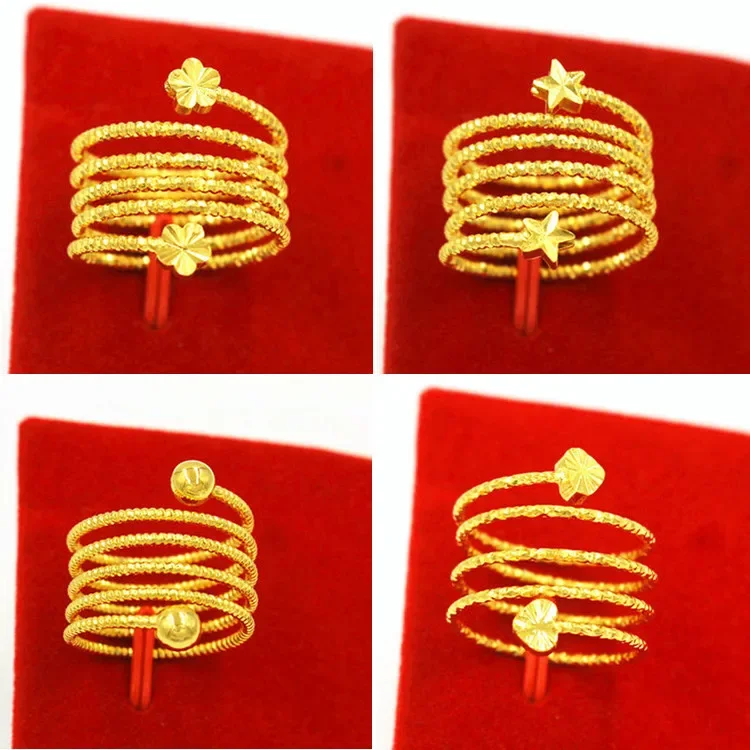 

Регулируемое кольцо на указательный палец из настоящего 24-каратного желтого золота 9999 для женщин | Новый корейский стиль, элегантный индивидуальный дизайн