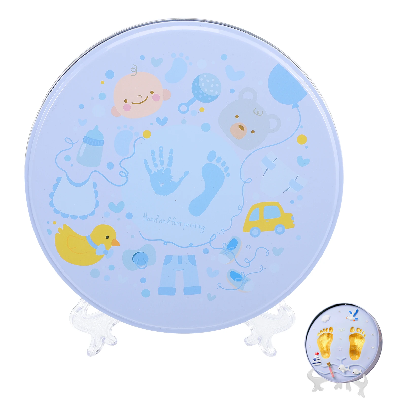 

Baby Footprint Keepsake Kit Newborn nament Kits for Babies Mud 100 Day Souvenir Light Weight Portable Storage Gifts