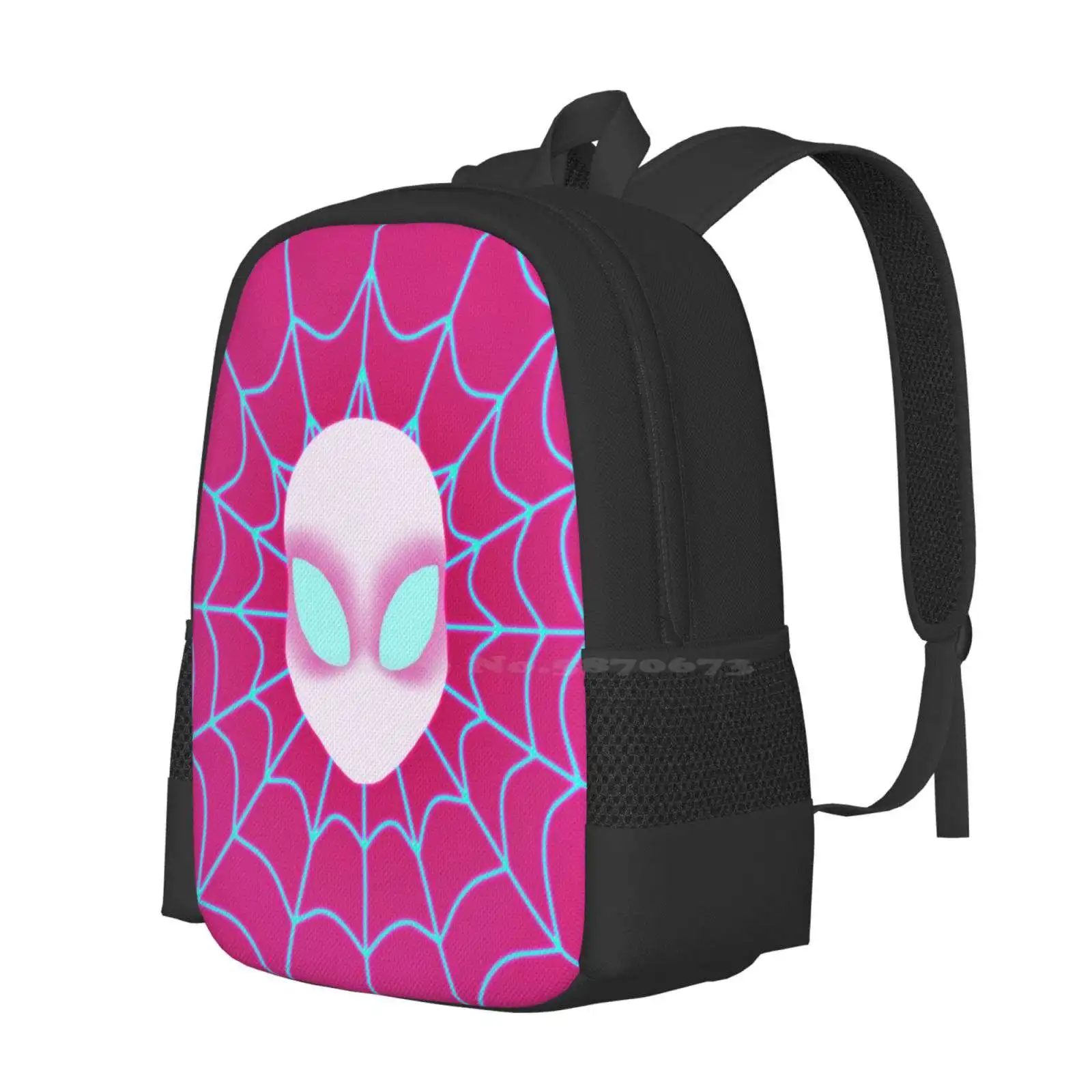 ゴーストスパイダーティーン学生バックパックパターンデザインバッグスパイダーグウェンゴーストSpiderygwen stacy spiderverse