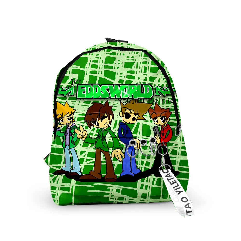 Popular Youthful Eddsworld Notebook School Bags Notebook Backpacks 3D Print Oxford Waterproof Key Chain Small Travel Bags