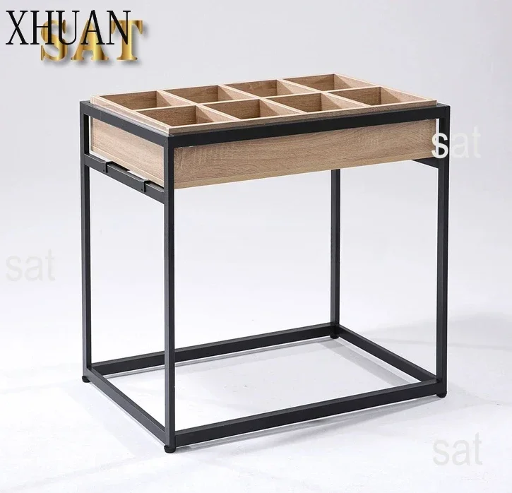 Supermarket Snack Shelf Display Rack Bulk Island Cabinet Convenience Store Food Steel Fruit Wood Metal Shelving