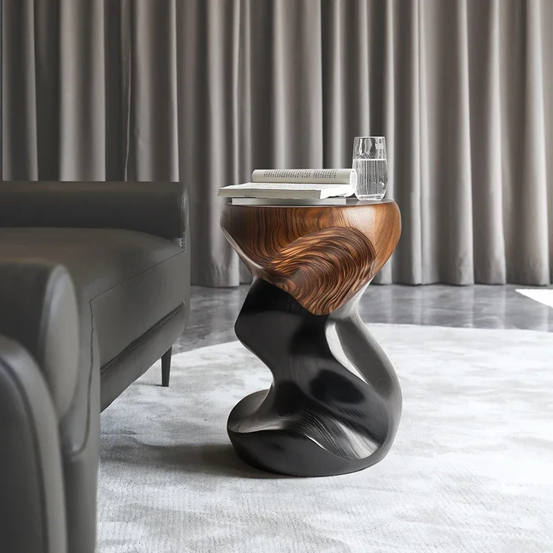 Designer Creative Solid Wood Side Table, Light Luxury Sofa Corner Table, Walnut High-end Art Coffee Table, Stool Home Shoe Bench