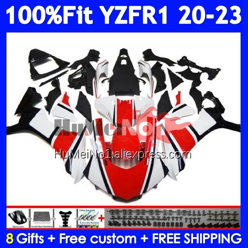 Injection For YAMAHA YZF R1 R 1 1000 White red YZF-R1 YZFR1 20 21 22 23 24 371No.8 YZF1000 2020 2021 2022 2023 2024 Fairing