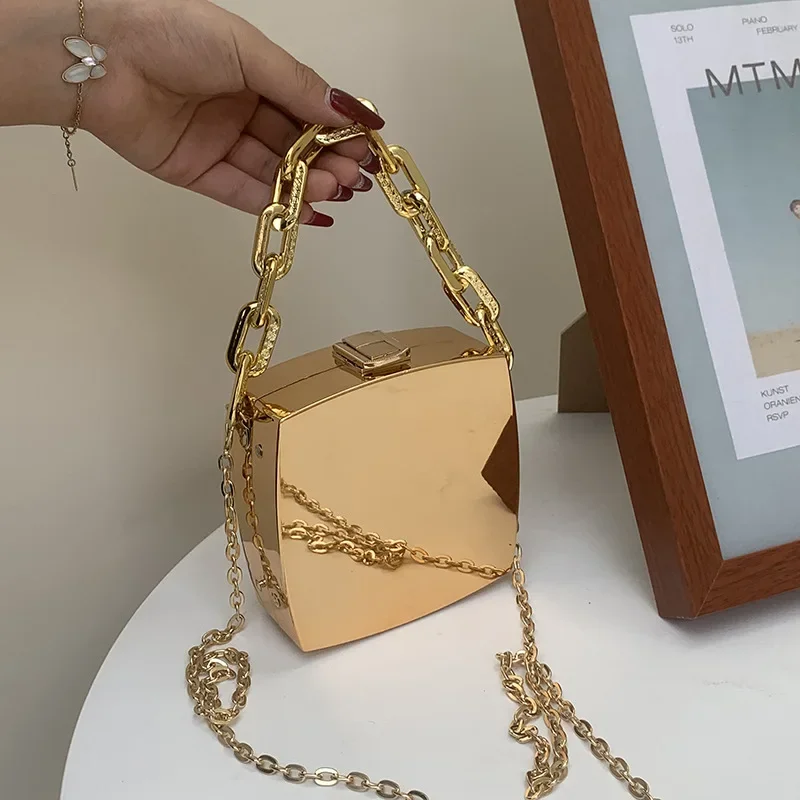 

Bolso pequeño con cadena para mujer, bandolera cuadrada con espejo,alta calidad, a la moda, 2024