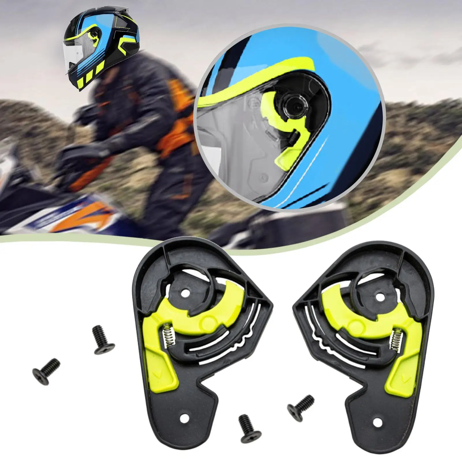 

2Pcs Motorcycle Helmet Shield Base for Shaft 560 Only, Motorbike Helmet Parts, Side Plates Visor Base, Black & Green