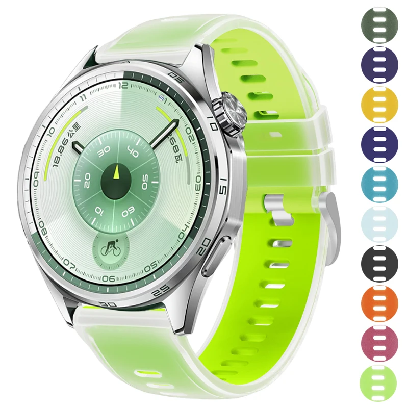 22mm Silikonarmband für Huawei Watch GT 6 Pro GT6 GT5 GT4 GT3 GT Runner 2 46mm Sportliches Durchscheinendes Armband für Huawei Watch 5 4 3
