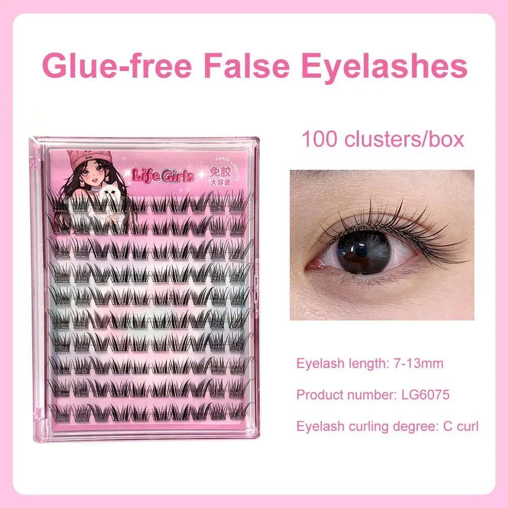 Clusters de cils sans colle, Extensions de cils à pointes, volants obliques, faux produits, maquillage de style renard W N9S7