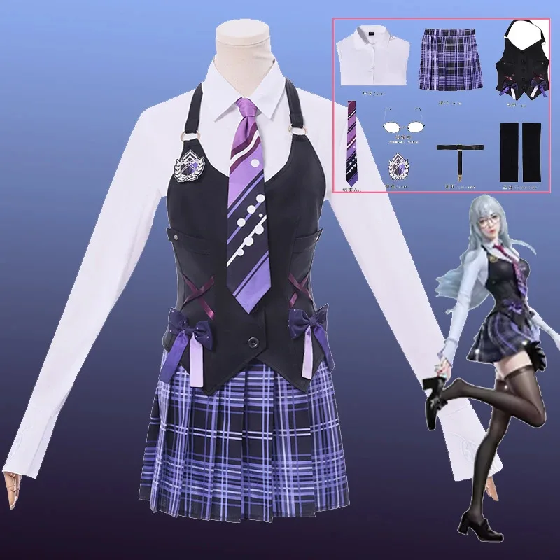 Игра Naraka: Bladepoint Tarka Ji, карнавальный костюм, школьная форма, юбка, топ, парик, костюм для вечеринки на Хэллоуин, аниме-наряд для женщин и девочек