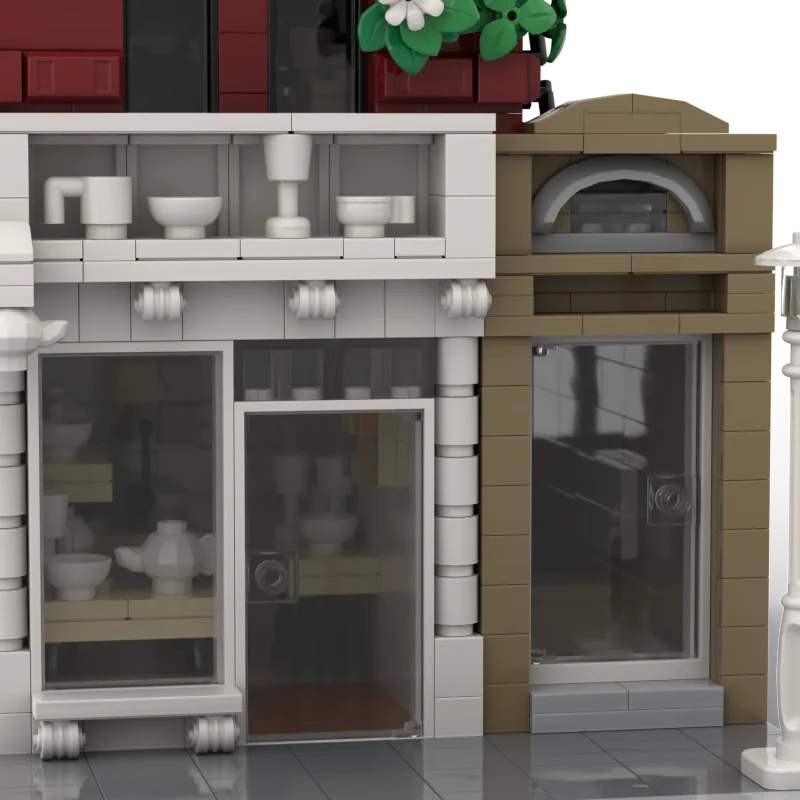 1584PCS Città di Vendita Caldo Street View Moc Modulare negozio di ceramica appartamento modello FAI DA TE idee creative Giocattolo per bambini Natale Regalo Blocco