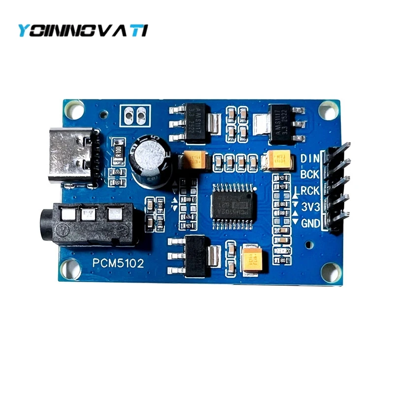 PCM5102A I2S Digital Audio DAC Decoder Board Stereo AUX Analog Output Hi-Fi Sound Quality Plug-and-Play for Arduino / MP3 Player