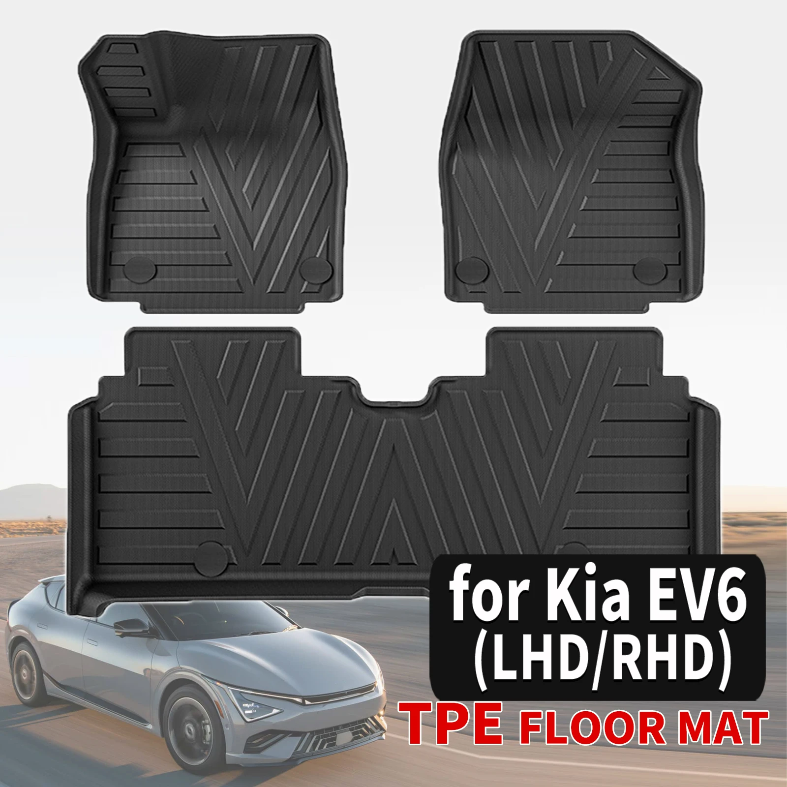 

for Kia EV6 2026 2025 2024 2023 2022 3D Maxpider Style TPE Floor Mats Full Coverage Heavy Duty All Weather Accessories