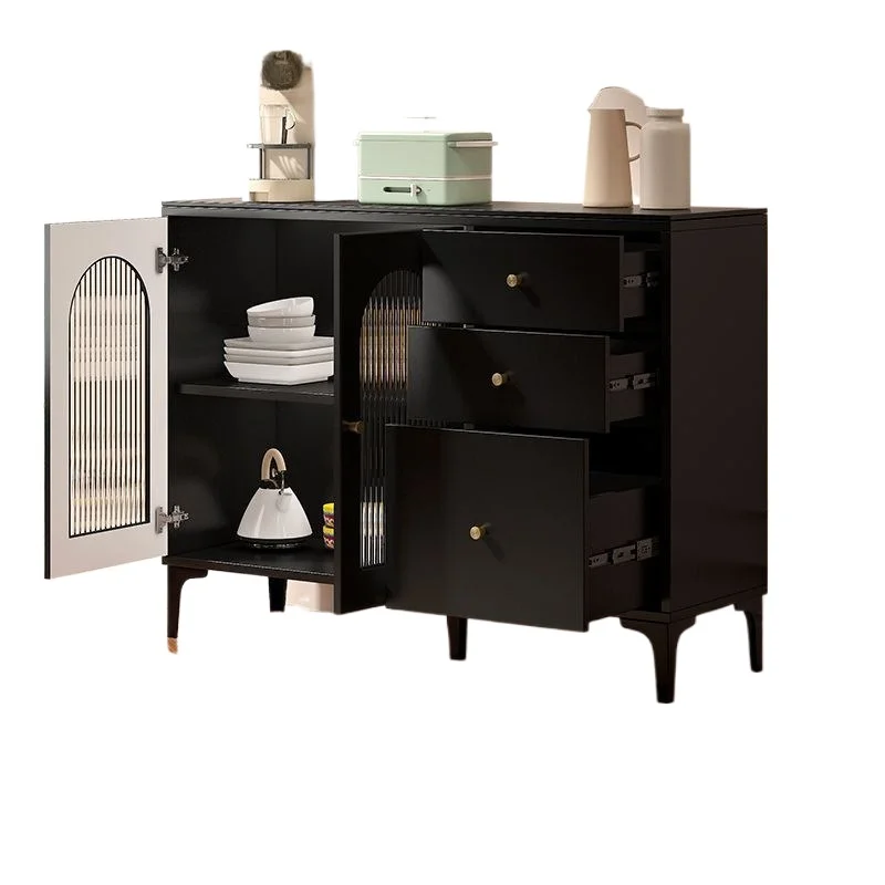 

Black side cabinet modern simple integrated chest cabinet against the wall living room storage kitchen