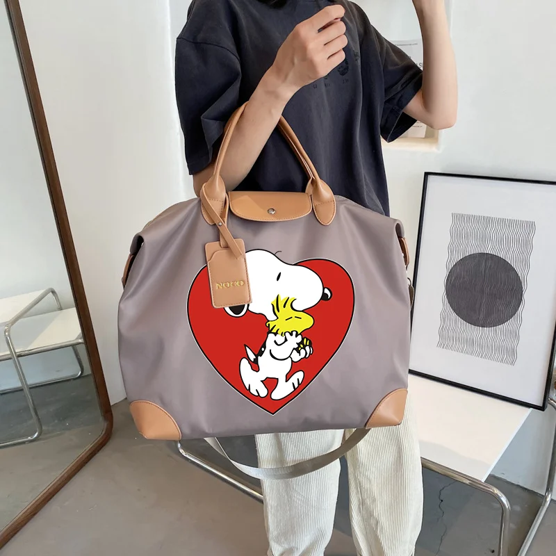 New Snoopy Tote Bags Travel Portable Handbag Luggage Binding Bags Packaging Bags Anime Figure Shoulder Strap Pack Women Men Gift