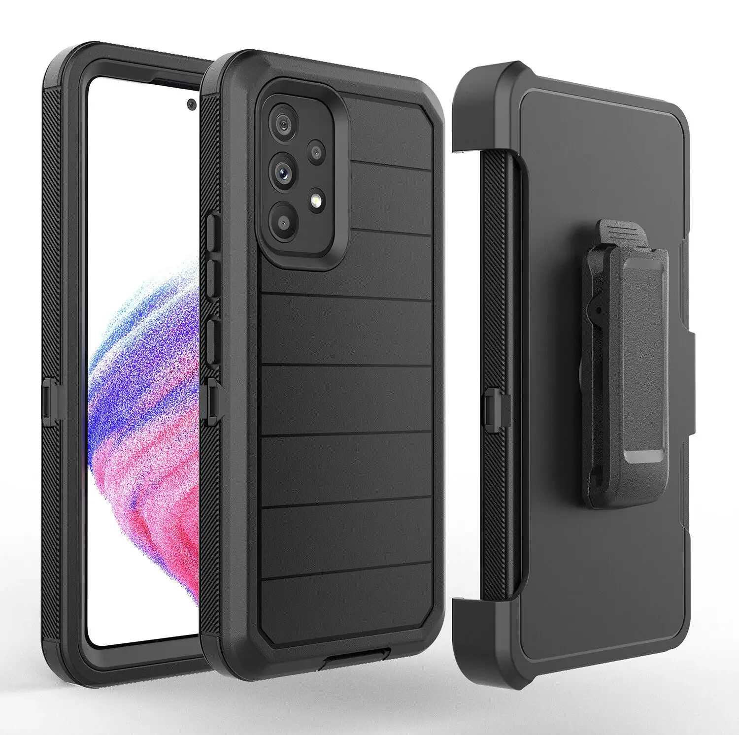 

3 in1 Heavy Tough Rugged Armor Shockproof For Samsung Galaxy A54 A13 A23 A14 5G Shockproof Holster Rugged Case Cover Belt Clip