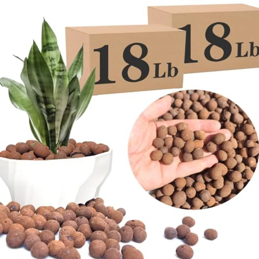 Voulosimi Clay Pebbles Hydroponic Rocks Organic Ceramsite Grow Media for Horticultural, Orchids, Drainage