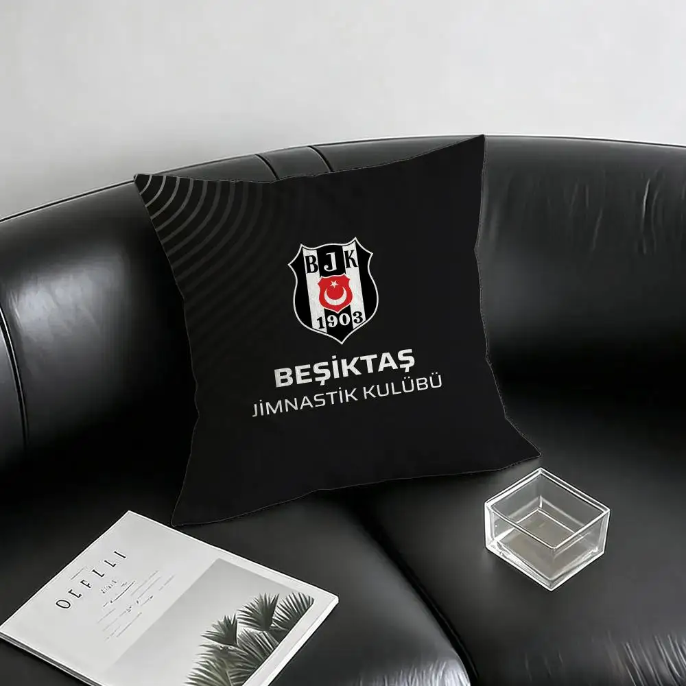 Sports Club Besiktas JK Cushion Cover Natural Linen Pillowcase Set, All-in-One Decor for Sofa, Bedroom & Chair