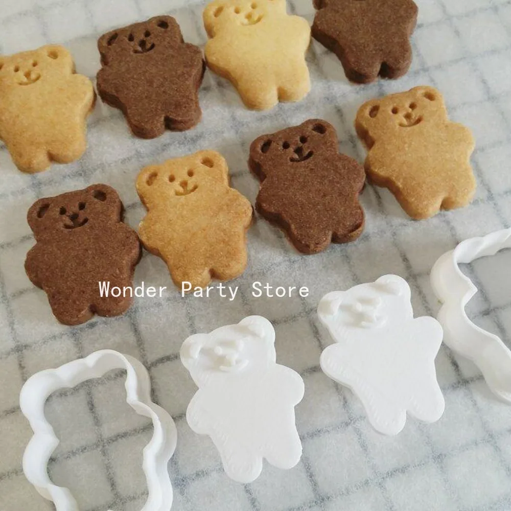 Cute Heart Baby Bear Fondant Cookie Mold DIY Bear Baby Shower Biscuit Mold Birthday Cake Decor Baking Supplies Dessert Gifts