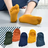 3 Pairs Colorful Five Fingers Socks Anti Slip Men Women Slipper Toe Socks Sweat-absorbing Boat Ankle Short Socks