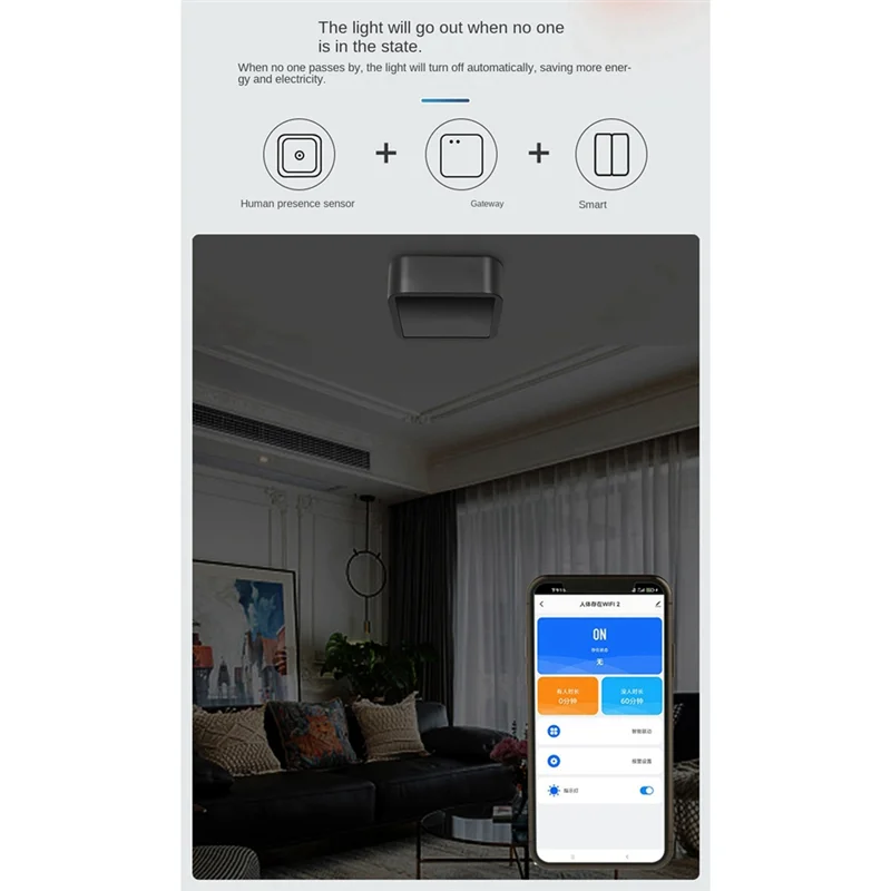 Sensor inteligente de presencia humana Wifi, detección de Radar de onda milimétrica, Sensor de movimiento PIR apto para el hogar y la Oficina