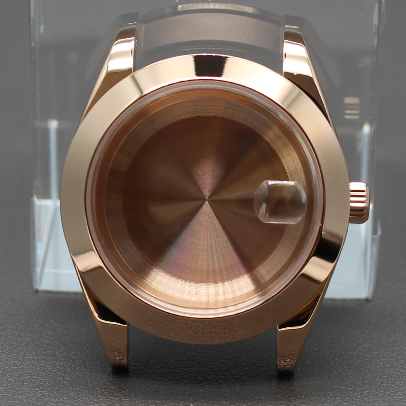 

Rose Gold 36mm/40mm Fashion Bevel Edge Watch Case Sapphire Glass For Seiko NH35 NH36 NH38 NH34 Miyota 8215 Movement 28.5mm Dial