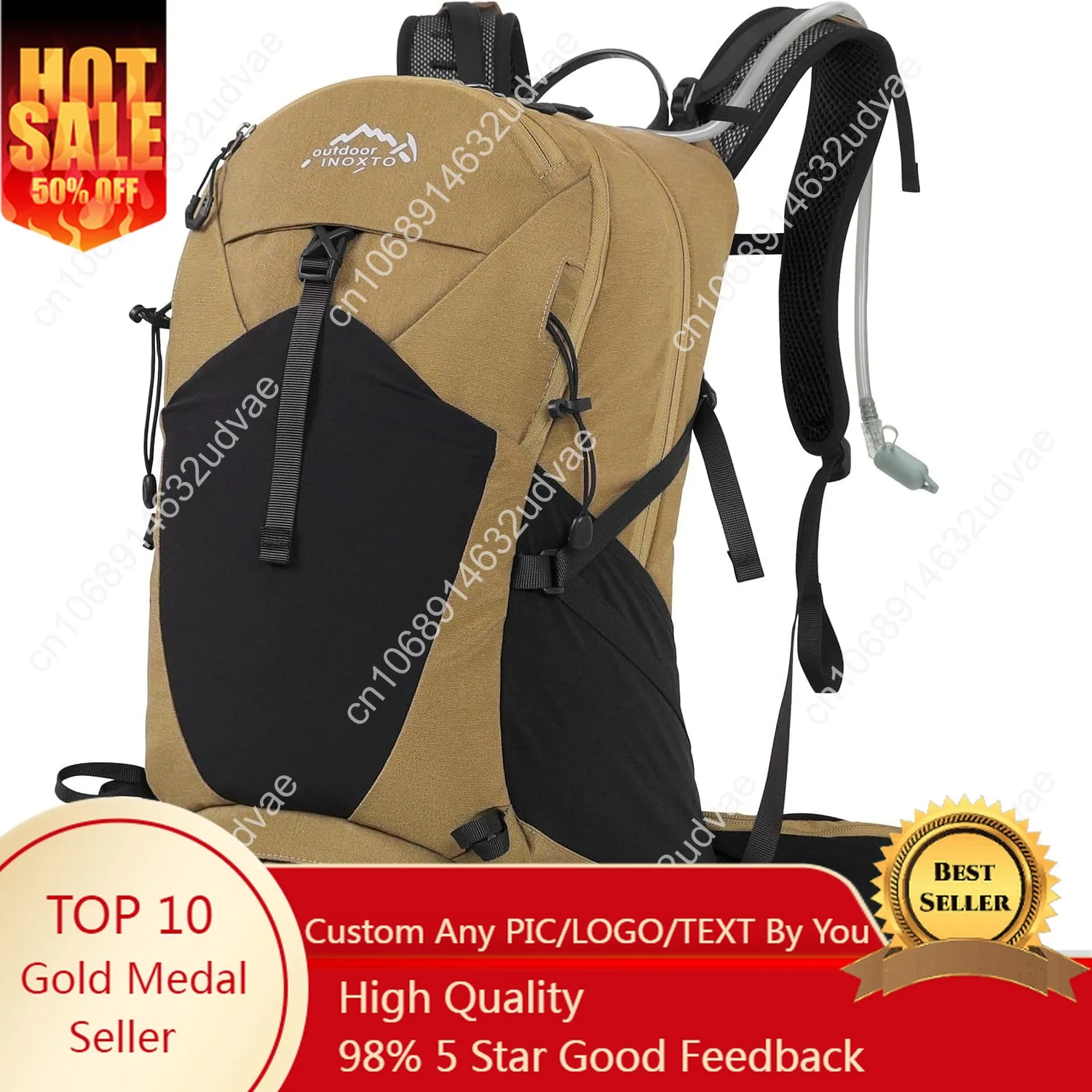 

Hiking Backpack,35L Waterproof Hiking Daypack with 3L Water Bladder and Rain Cover, Lightweight Travel Camping Backpack for Men