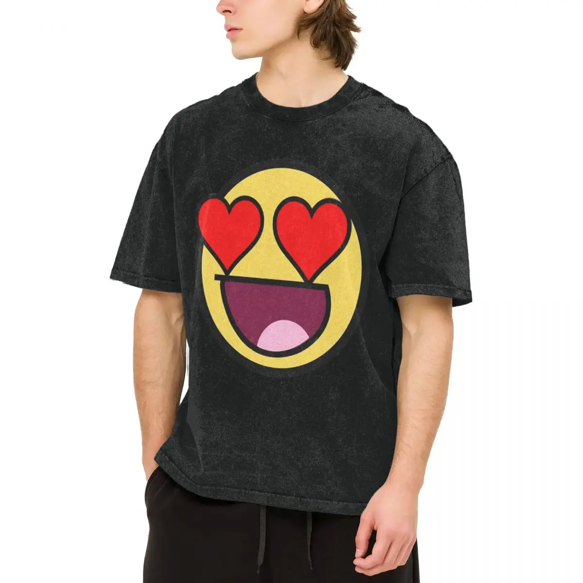 Harajuku غسلها تي شيرت ملحمي الوجه فضفاض تي شيرت موضة تي شيرت للزوجين الصيف Y2K الملابس الكاجوال الأساسية #3