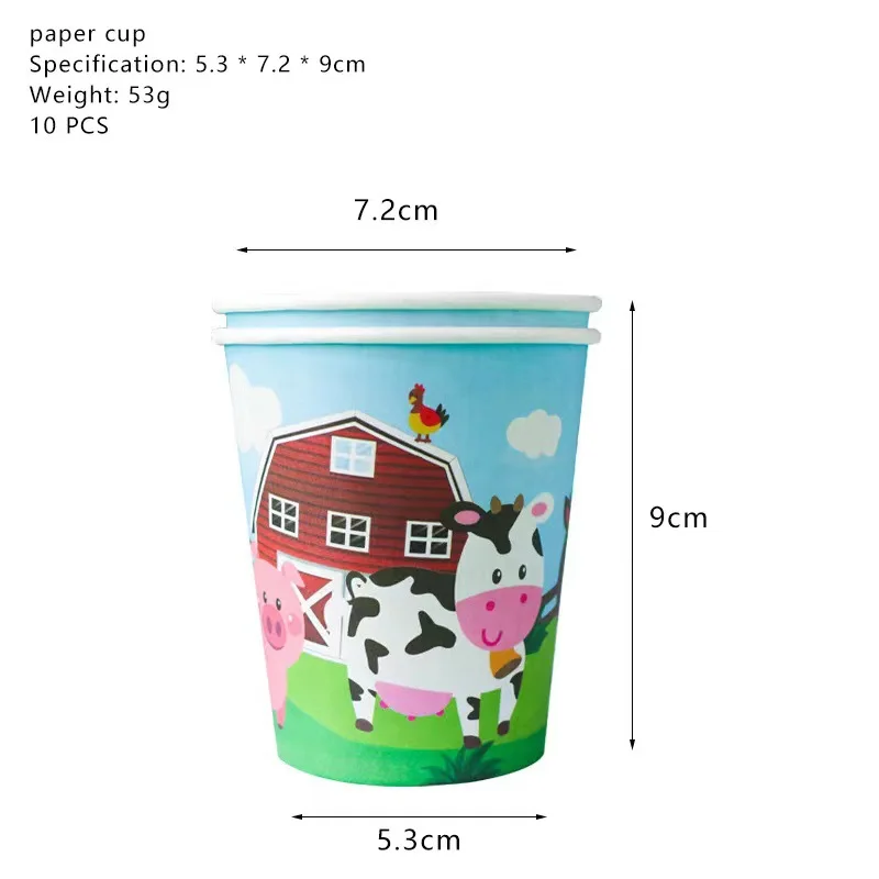 Farm Animals Theme Kids Birthday Party Decoration Pigs Sheep Cow Balloon  Plate Cup Napkin Banner For Baby Shower Party Supplies