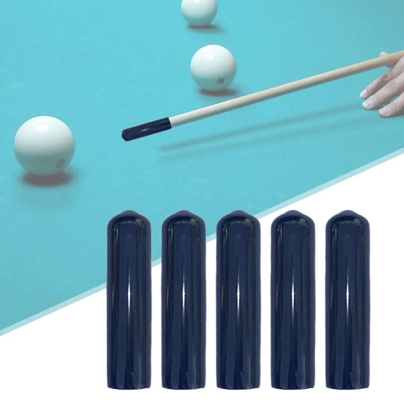 

5x Pool Cue Tip Covers Soft Portable Indoor Sports Accessories Head Covers