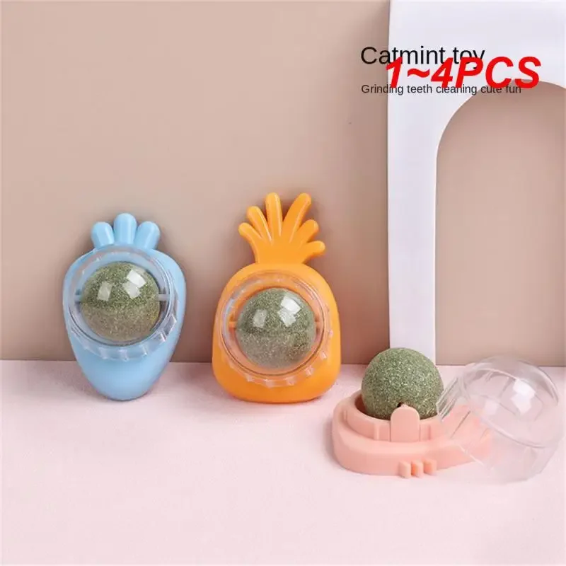 1~4PCS Cat Toy Bite-resistant Self Hi Creative Pet Supplies Pet Cat Mint Ball Toy Lick Happy Cat Stick Juguetes para gato Plush