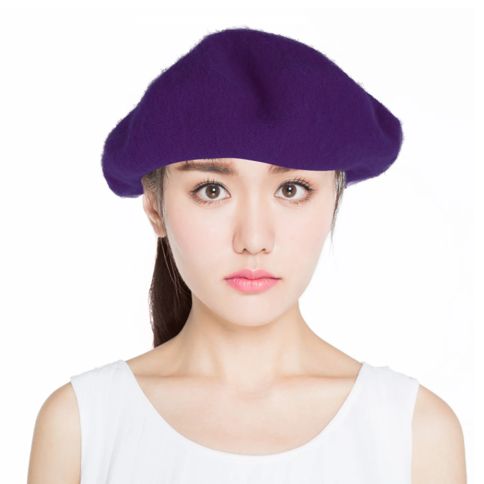 

Woolen Beret Knit Hats for Women Fashionable Vintage Autumn Casual Lady