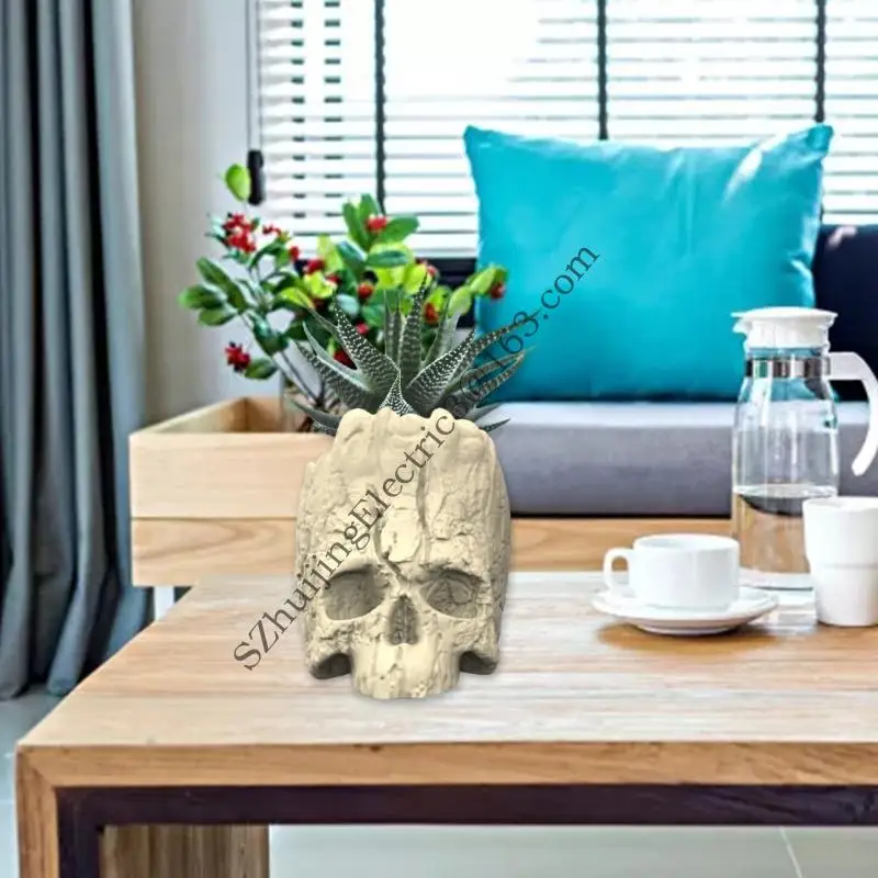 Sturdy Silicone Skull Flower Pots Mold For Artistic Resin Crafts And Decors