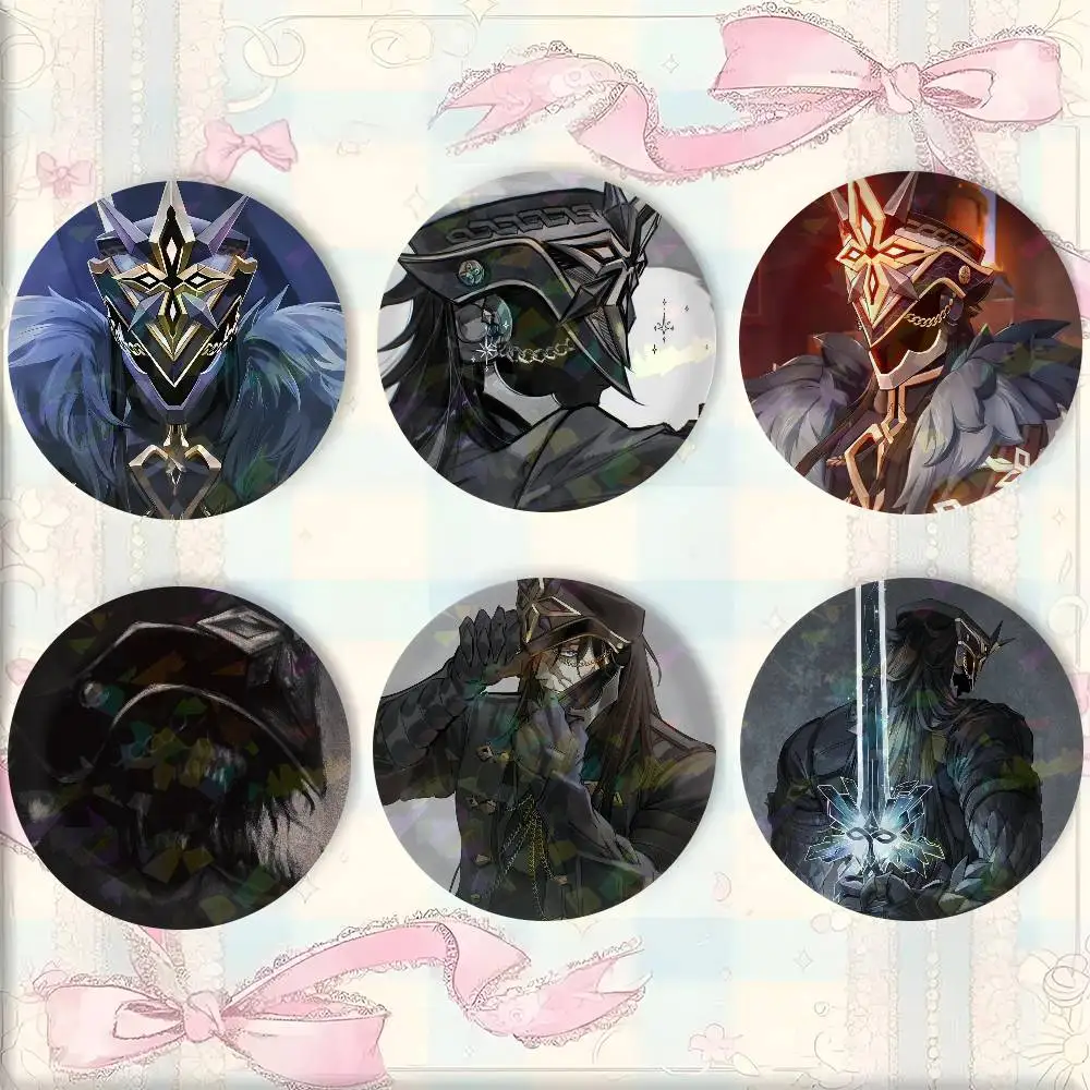 Image of Genshin Impact Capitano Thrain Blechbrosche, Figur, Symbol, Abzeichen, handgefertigte Broschen für Rucksack, Kleidung, Dekoration